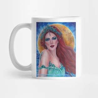 Mermaid sea goddess art by Renee Lavoie Mug